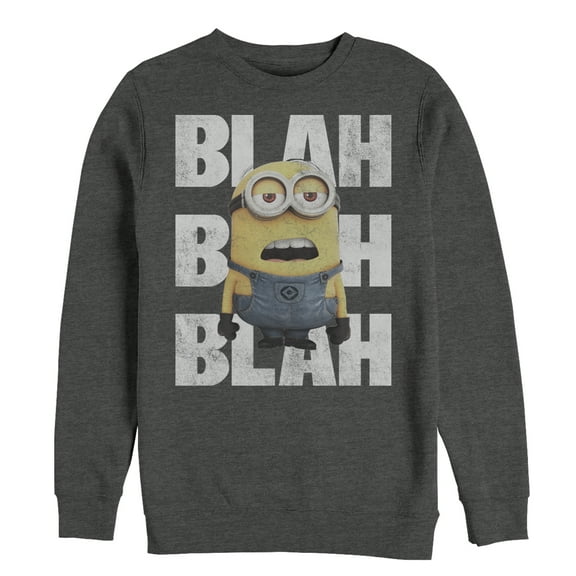 Men's Despicable Me Minion Blah Blah Sweatshirt Charcoal Heather Small