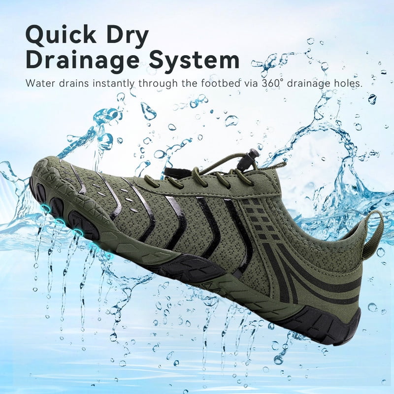 Stepedia Water Shoes Quick Dry Barefoot Beach Aqua Sport Swim Surf Pool Hiking Diving Walking for Men, Green