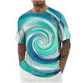thumbnail image 1 of Mens Camisas de Manga Corta Impresión Casual Deportes Cuello Redondo Blusa, Poliéster Ligero para la Primavera Verano Al Aire Libre Uso Diario, 1 of 4