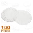 thumbnail image 3 of Uxcell 100 piezas de doilies de papel de encaje de 12.5 pulgadas redondos desechables decorativos para pasteles y postres, 3 of 7