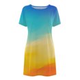 thumbnail image 4 of QIPOPIQ Robes Midi pour Femmes à Étages à Manches Courtes Imprimé Fête de l'Indépendance Robe d'Été Décontractée Robes Robe à Blocs de Couleur à Col Rond Offres 2023, 4 of 5