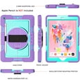 thumbnail image 5 of iPad 10.2 Case 2020/2019, iPad 8th/7th Gen Crossbody Case, Dteck Heavy Duty Rotating Hand Grip Pencil Holder Rugged Shockproof Case with Carry Shoulder Strap for iPad 10.2 inch 2020/2019,Purple+Mint, 5 of 8