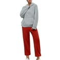 thumbnail image 2 of Mifsaly Pajama Sets for Women 2 Piece Fuzzy Fleece Hooded Sleepwear Warm Winter Pjs with Pockets Long Sleeve Plus Size Nightwear Thermal Soft Cozy Pants 2025 Going Out Daily Loungewear, 2 of 7