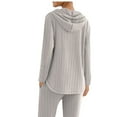 thumbnail image 3 of DAFPZW Knit Hoodies for Women Long Sleeve Solid Color Sweater Casual Loose Fit Lightweight Outwear, 3 of 8