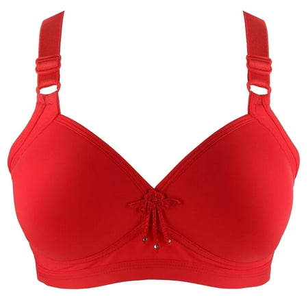 

Eashery Women Bras Plus Size Push Up No Steel Ring Womens Bras Comfortable Red 95