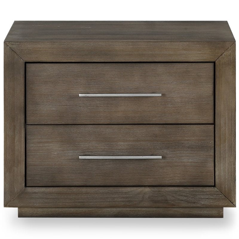 Modus Furniture Melbourne Two Drawer Nightstand With Usb Dark Pine Walmart Com Walmart Com