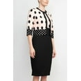 thumbnail image 5 of Danny & Nicole Boat Neck Sleeveless Zipper Back Polka Dot Print PK Jacket Dress-BLUSH BLACK / 16, 5 of 9
