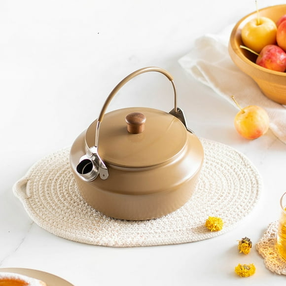 Stainless Steel Tea Kettle,1L Camping Stainless Steel Kettle Outdoor Simplicity Classic Kettle Surround Stove Tea Can Open Fire,Stainless Steel Cups,Stainless Steel Cup,Camping Tea Kettle