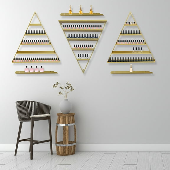 Wall-mounted 5-tier Salon Nail Polish Display Rack Cosmetics Display Shelves NEW