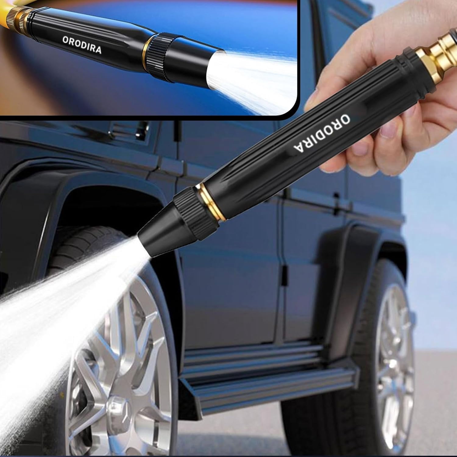 Orodira Powerful High-Pressure Home Car Wash & Garden Sprayer, High Pressure Hose Nozzle, Suitable for Watering Plants and Vegetables and Washing Cars (2PCS)