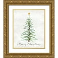 thumbnail image 1 of Talent, Kelley 20x24 Gold Ornate Wood Framed with Double Matting Museum Art Print Titled - Merry Christmas Pine Tree, 1 of 4