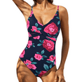 thumbnail image 1 of Hilor Women's One Piece Swimsuits Ruched Twist Front Swimwear V Neck Tummy Control Bathing Suits Monokini, 1 of 7