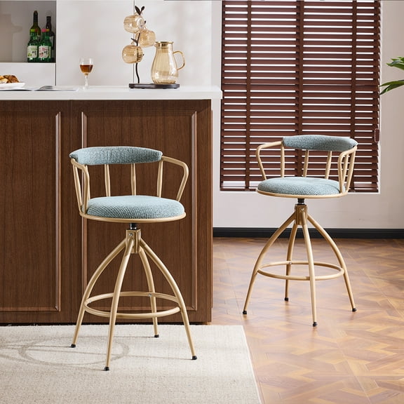 Ktaxon Swivel Bar Stools Set of 2, 26" Counter Height Barstools with Padded Backrest Dining Chairs Set for 2, Modern Counter Stools 330 LBS Capacity