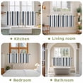 thumbnail image 6 of Navy Blue Beige Tier Curtains, Retro Simple Abstract Vertical Stripes Light Filtering Kitchen Curtains, 2Pcs Rod Pocket Half Window Treatments Panels for Sink Cafe Cabinet Camper 27.5x36 Inches, 6 of 9