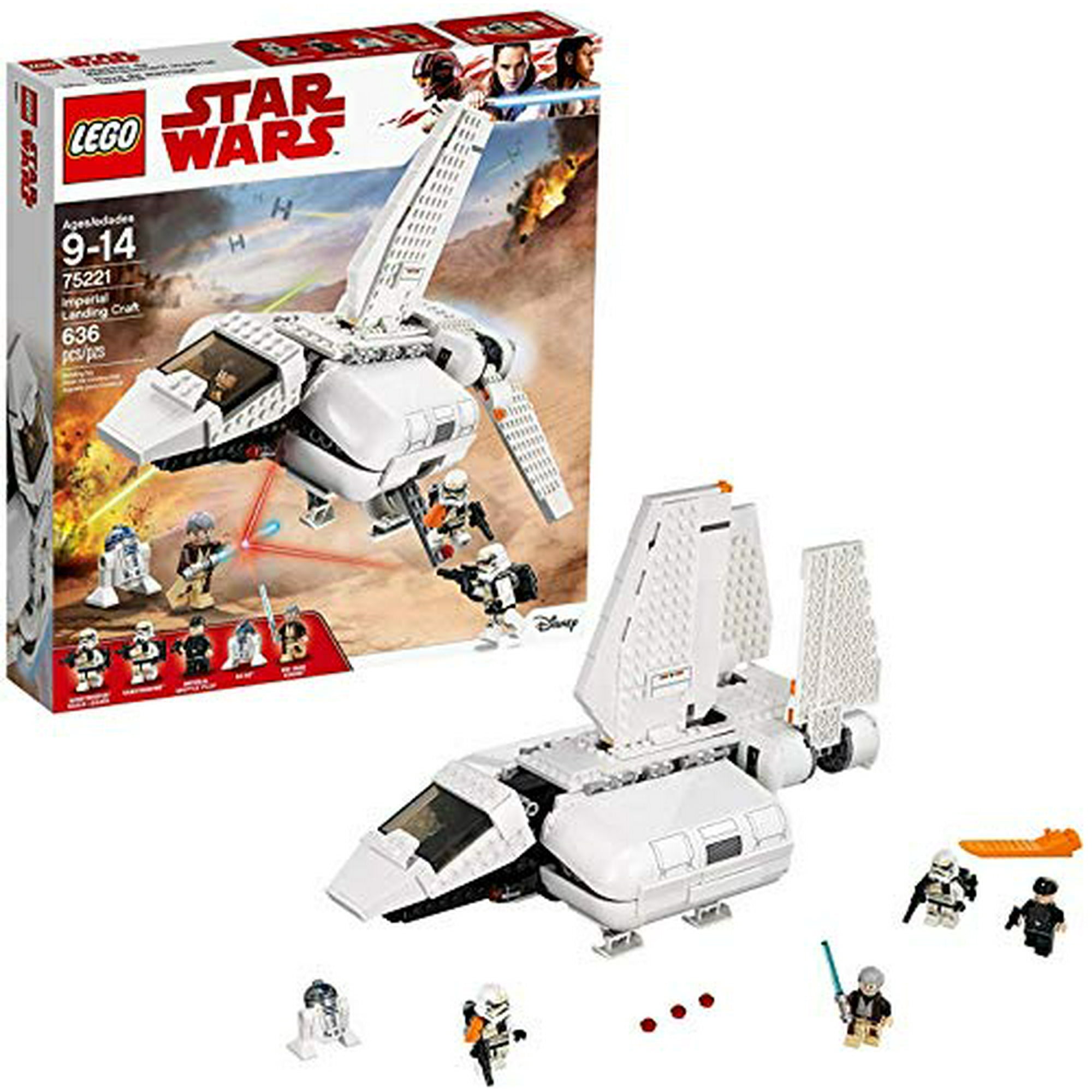 LEGO Star Wars Imperial Landing Craft 75221 Building Kit OBI Wan Kenobi Imperial Shuttle Pilot Sandtrooper 636 Pieces Discontinued by Manufacturer Walmart
