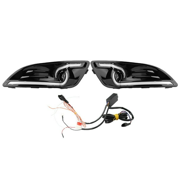 1 par de luces de circulación diurna para coche, intermitentes 2-Faro antiniebla LED de color para Ford Fiesta 13-16
