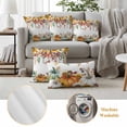 thumbnail image 6 of Fall Outdoor Waterproof Pillow Covers, Orange Green Pumpkin Thanksgiving Sunflower Eucalyptus Decorative Square Throw Pillowcase Sofa Cushion Sham for Patio/Couch/Chair, 26"x26" 2 Pack, 6 of 8