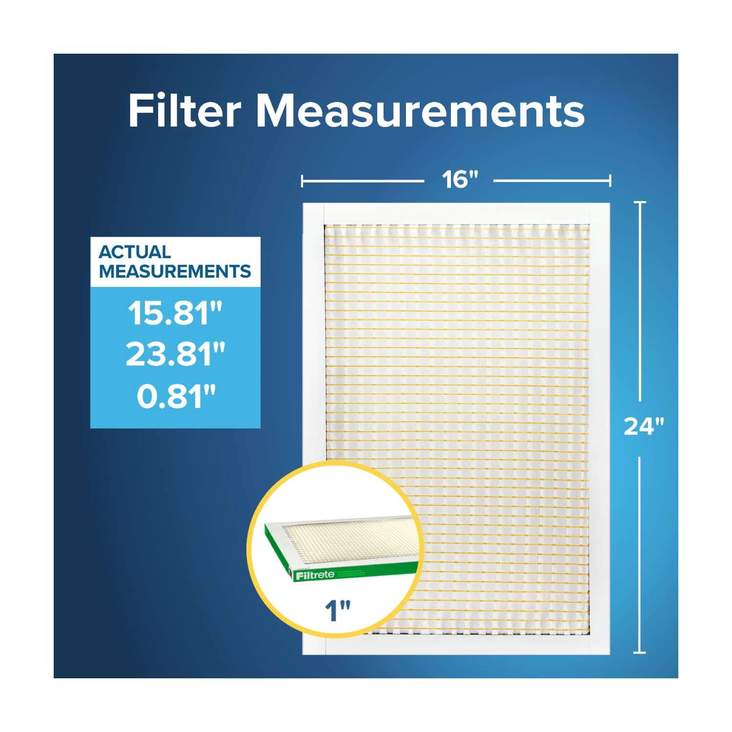 Filtrete 16x24x1 HVAC Furnace Air Filter, MPR 700 MERV 8, Dust, Pollen, and Pet Dander Reduction, 6 Pack