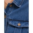 thumbnail image 5 of INSPIRE CHIC Women's Denim Dress Button Down Short Sleeve Belted Casual Jean Shirt Dresses M Blue, 5 of 6