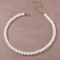 thumbnail image 6 of Jiaroswwei 1/5 Pcs Necklace Elegant Fine Workmanship Jewelry Faux Round Pearl Chocker for Daily Use, 6 of 8