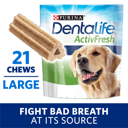 Purina DentaLife Large Breed Dog Dental Chews, ActivFresh Daily Oral Care Large Chews - 21 ct. (Best Way To Treat Oral Thrush)