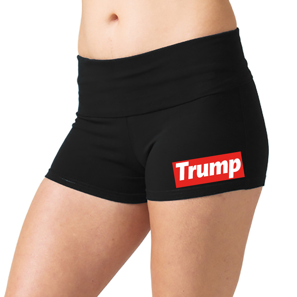 Trump Black Yoga Booty Shorts 