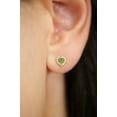 thumbnail image 3 of Tilo Jewelry 14K Yellow Gold Tiny Heart Stud Post Earrings with Green CZ Birthstone | Secure Screw-backs | August-Peridot | Women & Unisex, 3 of 9