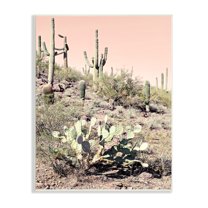 Stupell Industries Summer Dessert Landscape Cactus Prickly Pear Pink Sky, 13 x 19, Design by Susan Bryant