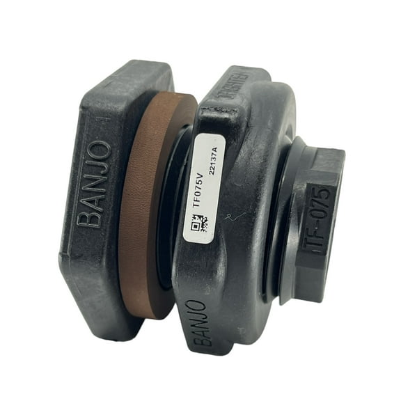 TF075V Banjo 3/4" Poly Bulkhead Tank Fitting with FKM Gasket