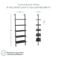 thumbnail image 3 of Nathan James Theo 5 - Shelf Ladder Bookcase Rustic Dark Walnut Brown Wood Black Metal Frame, 3 of 8