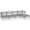 thumbnail image 2 of vidaXL 5 Piece Garden Lounge Set Solid Pinewood Grey, 2 of 8