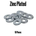 thumbnail image 2 of Hillman Flat Washers, 3/8", Steel, Zinc Finish, USS Washers, Silver, 15 pack, 2 of 8