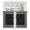 Obsidian, Charcoal, Jet Black, Silver, variant on Grey White Border Grids Tier Curtains 24 Inch Length, Geometric Frames Lines Cafe Short Curtains for Bathroom Over Sink, Small Kitchen Curtain Light Filtering Tiered Drapes 2 Panels 27.5"Wx24"L