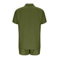 thumbnail image 6 of pstuiky Women'S Pajama Sets Summer Solid Color Lightweight Pajama Sets Casual Loose Fit Collared Short Sleeve Sleepwear with Shorts Loungewear Sets Woman Green XL, 6 of 7