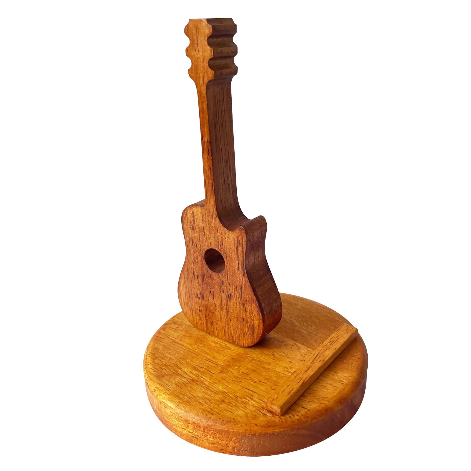 Retro Phone Stand,Cell Phone Mount Guitar-Shaped Cell Phone Stand Wooden Phone Mount Ornament Guitar-Shaped Mobile Phone Frame Instrument Phone Support for Guitar Lovers Cell Phone Stand