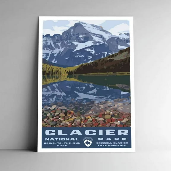Glacier National Park Travel Poster Montana Poster NO FRAMED POSTER