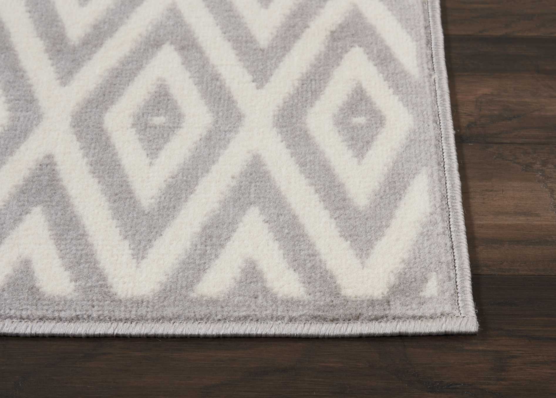 Geometric White/Grey Area Rug by Bellamy Studios