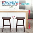 thumbnail image 4 of PayLessHere Bar Stools Set of 2 for Kitchen Counter Solid Wooden Saddle Stools 24-Inch Height Home Furniture Barstool, Brown, 4 of 7