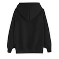thumbnail image 7 of Women's Oversized Hoodie Winter Trendy Solid Color Pullover Thermal Casual Shirt Long Sleeve Hooded Sweatshirt (S, Black), 7 of 7