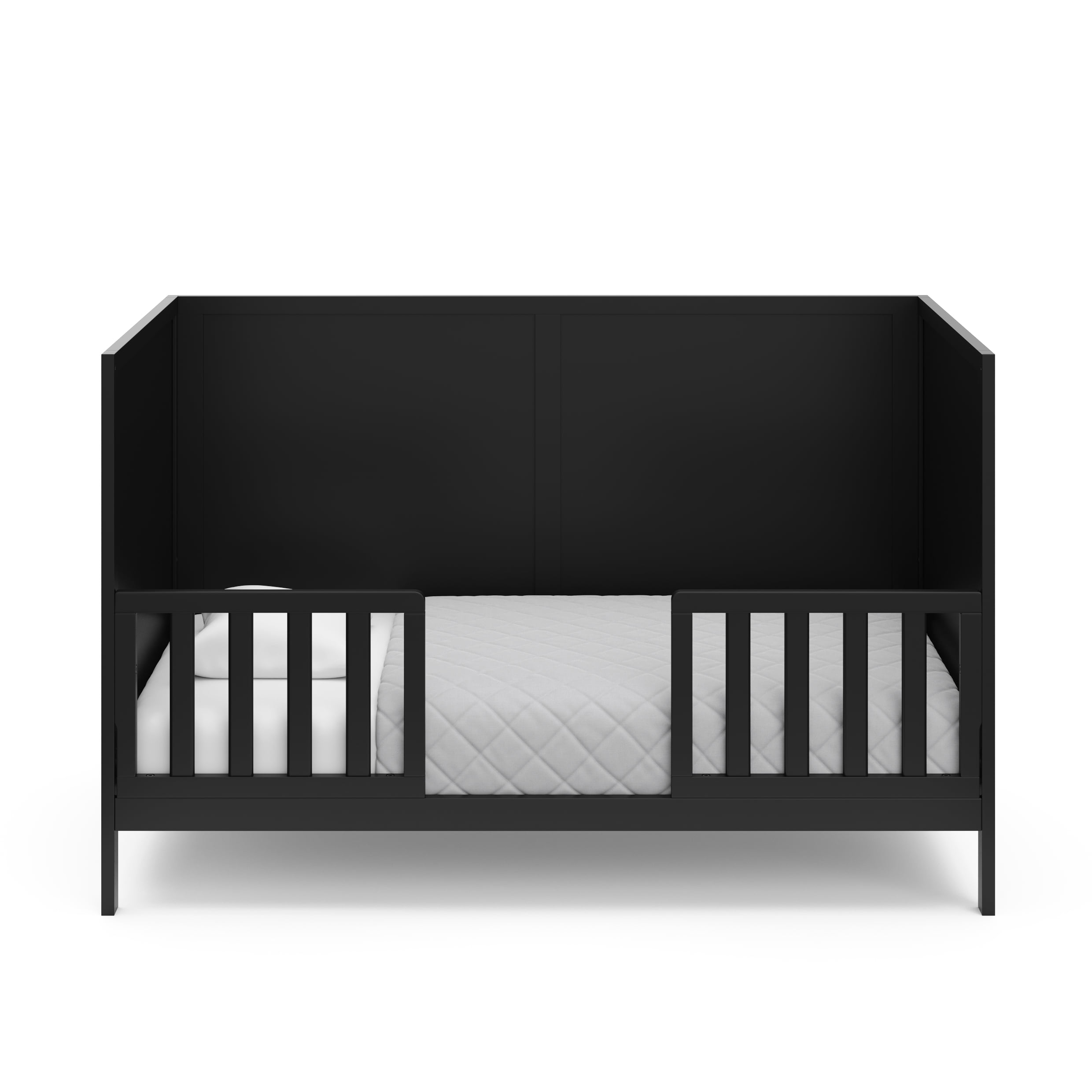 Graco Theo 3-in-1 Convertible Crib and Premium Crib & Toddler Mattress Bundle, Black