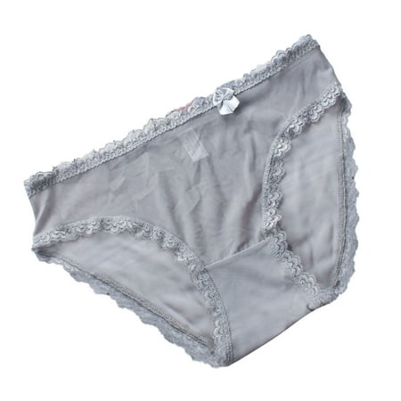 

Women Sexy Lace Panties Solid Color with Bowknot Underpants Comfortable Breathable Briefs