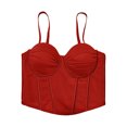 thumbnail image 6 of Ovbmpzd Womens Everyday Underwear Bras Red Fishbone Sexy Sheaperwear Slim Padded Cami Bras,80, 6 of 6