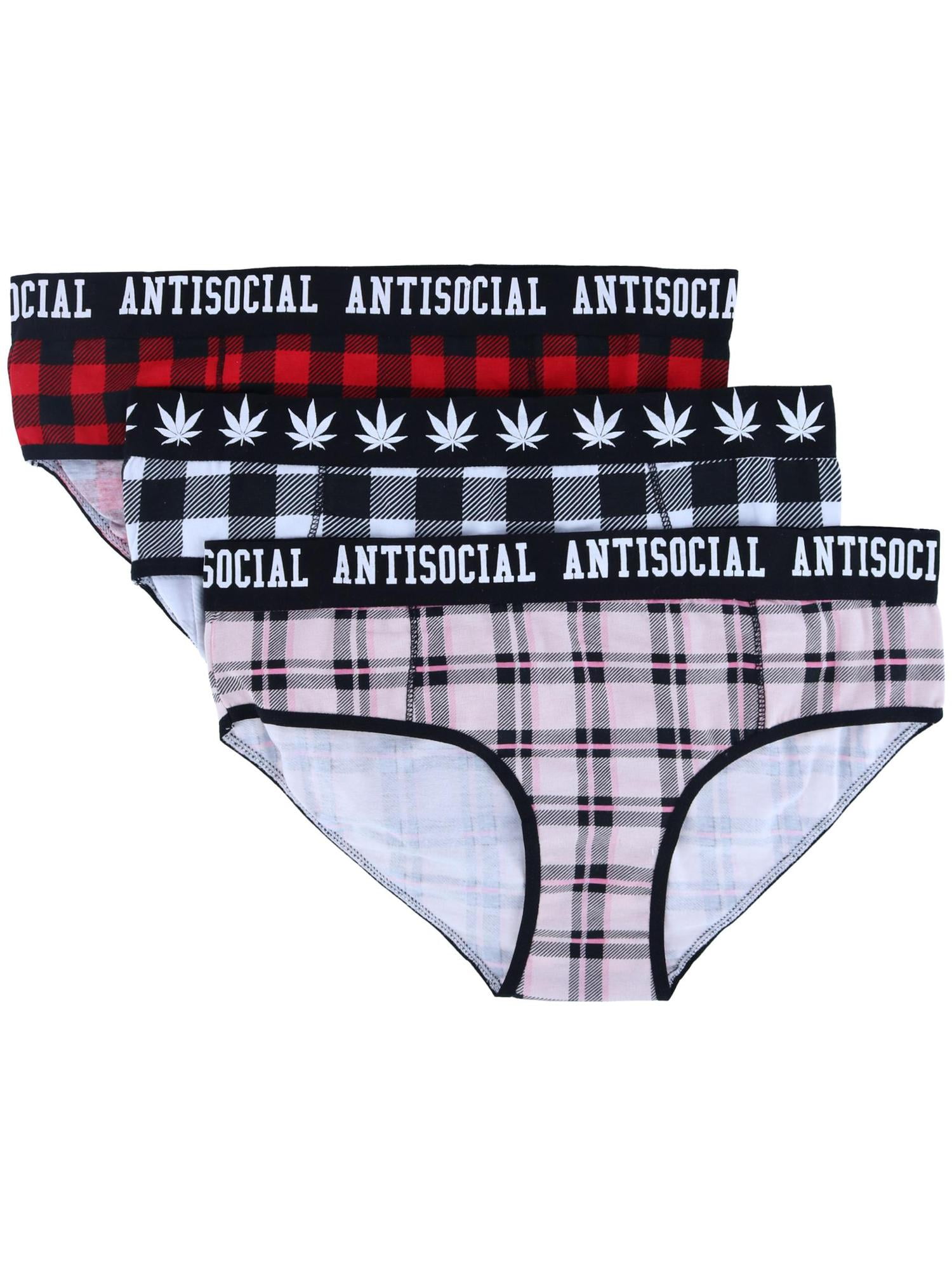 CTM Boy Leg Plaid Underwear (Pack of 3) (Women)