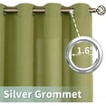 thumbnail image 4 of 60 Inch Wide Linen Curtains for Bedroom, 84 Inch Faux Linen Textured Light Filtering Privacy Olive Green Drapes Grommet Sheer Panels for Living Room, 2 Panels, 60 x 84 Inch, 4 of 15