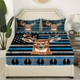 thumbnail image 3 of American Flag Deer Bed Sheets Queen For Boys,Rustic Hunting Woodland Animal Sheet Set For Kids Teen Men,Farmhouse Plaid Usa Flag Bedding Country Wildlife 1 Fitted Sheet 1 Flat Sheet 2 Pillow Cases, 3 of 6