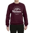 thumbnail image 2 of Matthew 17:20 He Moves Mountains | Mens Christian Crewneck Graphic Sweatshirt, Maroon, 2XL, 2 of 3
