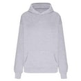 thumbnail image 7 of Jsaierl Plus Size Sweatshirts for Women Long Sleeve Solid Color Hooded Pullover Top Casual Oversized Hoodies with Kangaroo Pocket Fall Clothes, 7 of 7