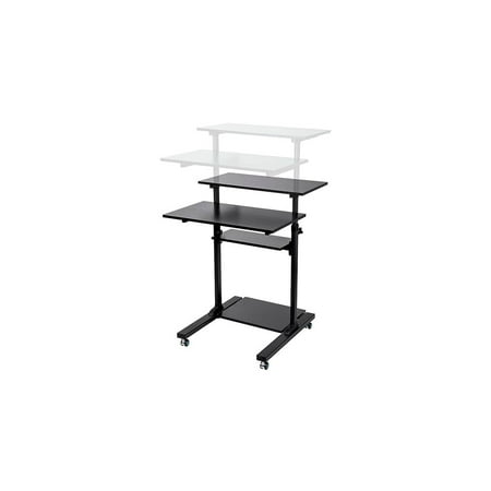 UPC: 0889028038321 | Monoprice Height Adjustable PC Workstation Cart for Sit-Stand