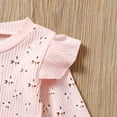 thumbnail image 4 of Toddler Baby Girls Knit Long Sleeve T Shirt Ribbed Sweatshirt Top Floral Pants Tracksuit Clothes, 4 of 7