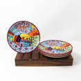 thumbnail image 2 of Exotic Panorama Hand Painted Ceramic Quarter Plates Set Of 4 | Small Side Plates For Dinner & Snacks - 7 Inch, 4 Pieces, Microwave Safe, 2 of 5